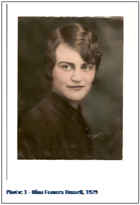 Text Box:  
Photo: 1 - Nina Frances Russell, 1929

